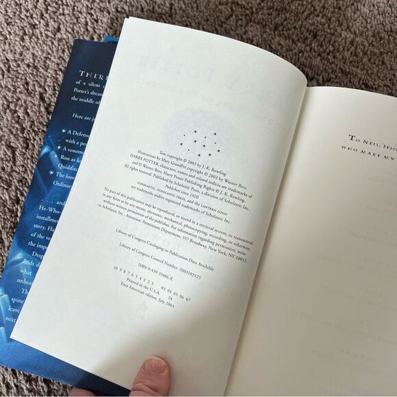 Harry Potter and the Order of the Phoenix Copyright 2003 Book - Picture 8 of 9